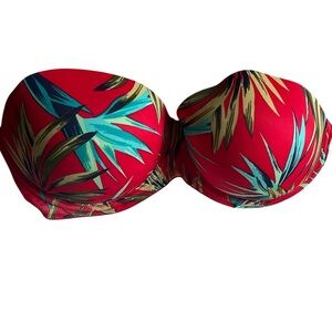 Victoria’s Secret Tropical Red Strapless Push-up Bra